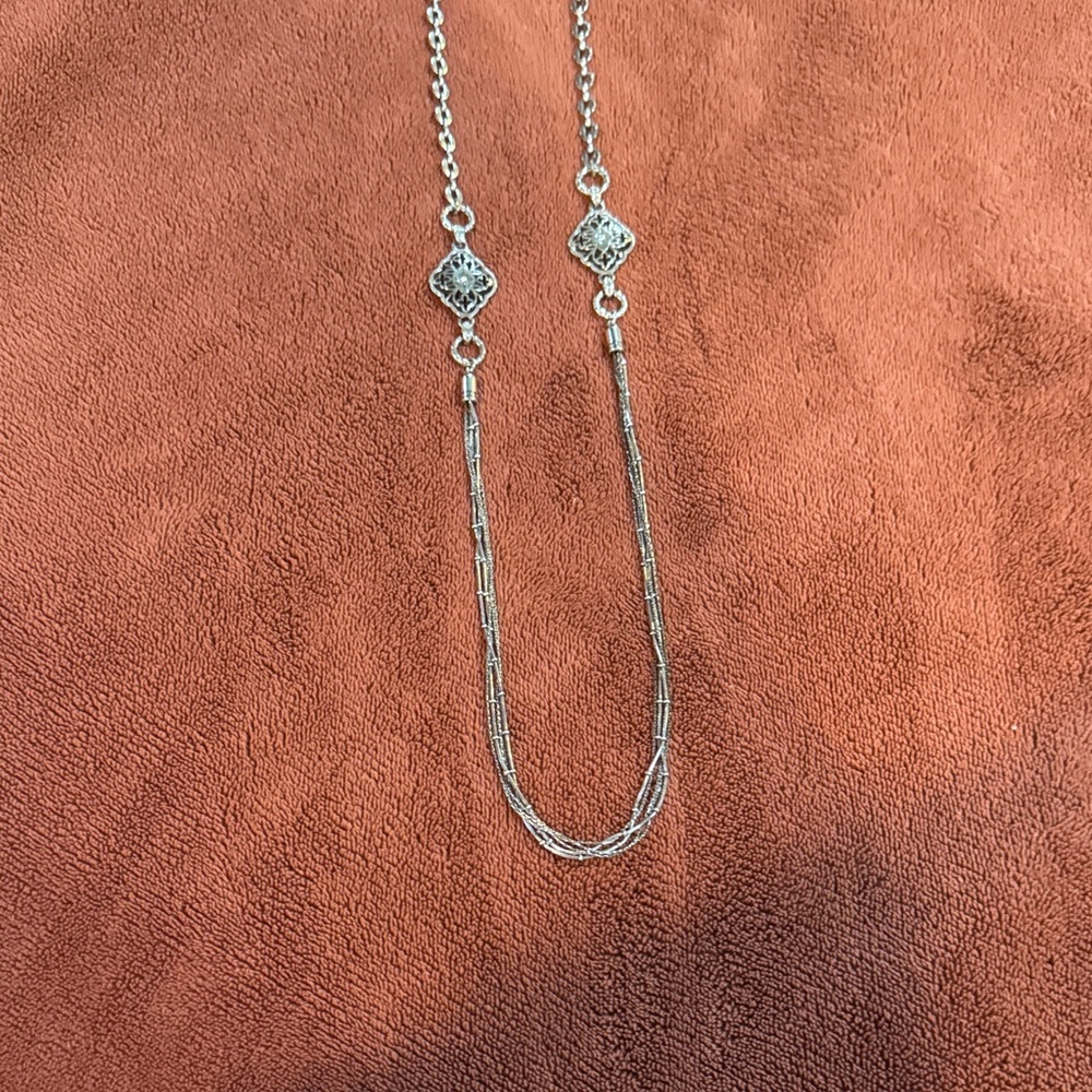 Elegant Brighton Long Silver Necklace 20” - Picture 3 of 3